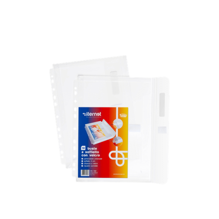 PLASTIC POCKET A4 WITH HOLES & 3CM FLAP 22X31.5X3CM
