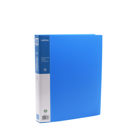 METRON CLEAR BOOK A4 40 POCKETS BLUE
