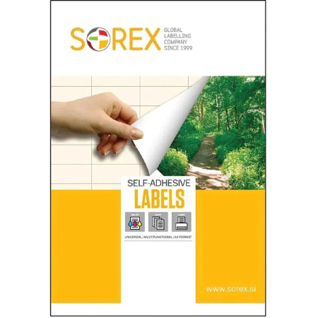SOREX LABELS A4 7X27 25.4X10MM 100SH WHITE