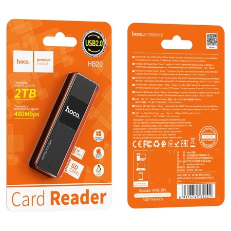 HOCO MINDFUL 2-IN-1 CARD READER(USB2.0)