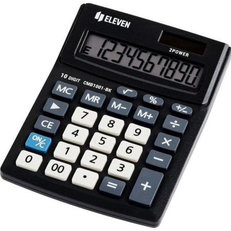 ELEVEN CLACULATOR 10 DIGITS BLACK 13.7X10.2X3.1CM