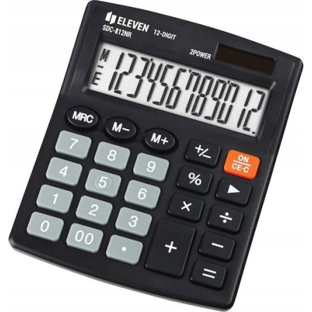 ELEVEN CALCULATOR 12 DIGITS 12.2X10.2X2.5CM SDC 812-NR