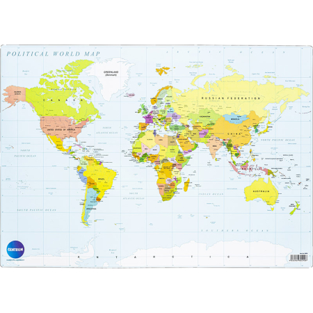 CENTRUM DESK MAT A2 WORLD MAP PLASTIC