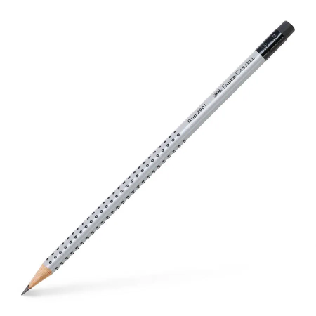 FABER CASTELL PENCIL GRIP 2001 WITH ERASER HB GREY