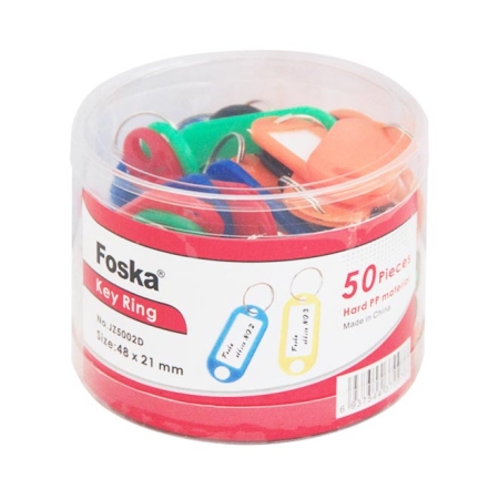 FOSKA KEY RINGS MULTICOLOR 48X21MM 50PCS