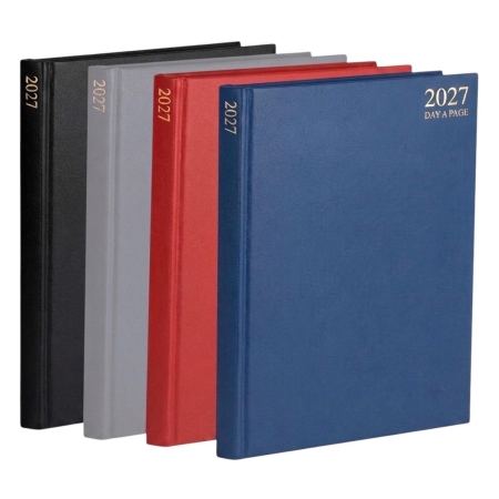 DIARY A4 2027 DAY BY DAY HARD COVER 21X27CM