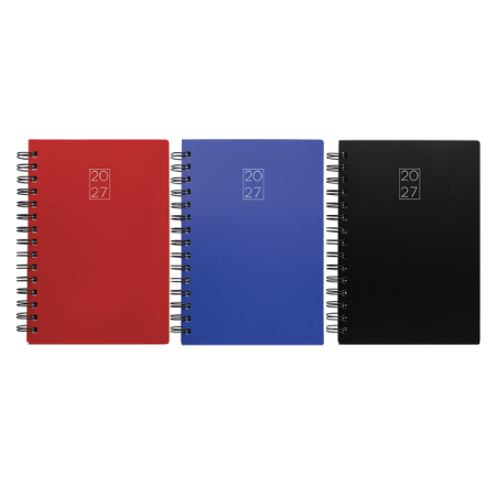 DIARY 2027 DAY BY DAY SPIRAL 21X29CM PP SOFT COVER