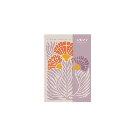 DIARY 2027 DAY BY DAY 14X21CM HARD COVER WITH MAGNET BLOOM DESIGN