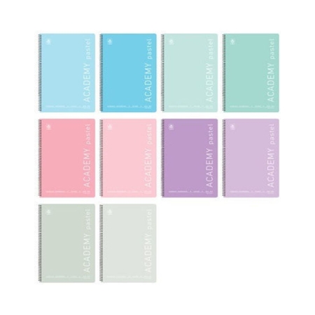 SPECIAL SPIRAL ACADEMY NOTEBOOK A4 3SUBS PASTEL